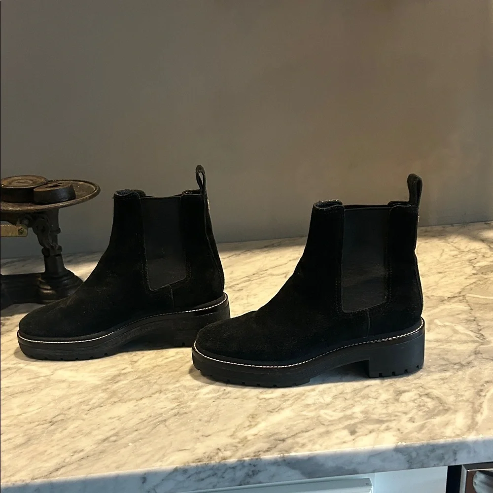 Tory Burch Black Suede Ankle Boots - Picture 3 of 5